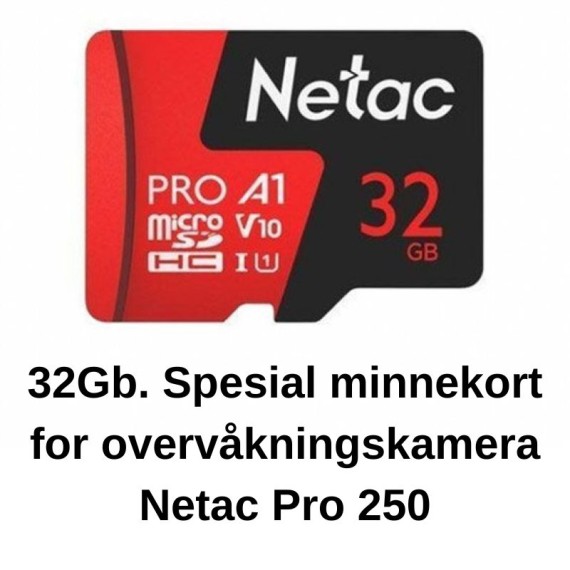 Minnekort 32 Gb. for overvåkningskamera