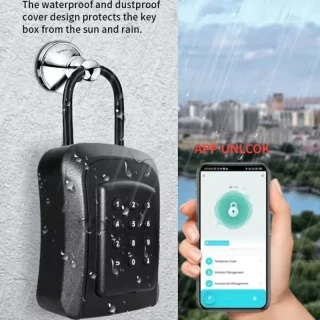 Nøkkelboks med app og kode, med bøyle