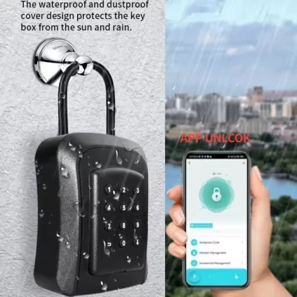 Nøkkelboks med app og kode, med bøyle