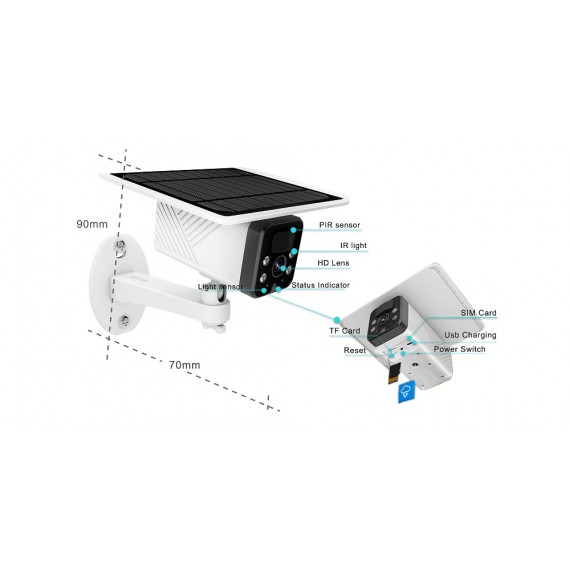 UBox 4G batteridrevet overvåkningskamera HD m/solcelle Hyttekamera