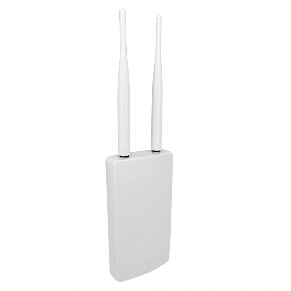 Utendørs 4G Router, 2.4 Ghz WiFi nettverk. Sett fra siden.