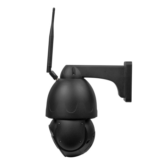 PTZ 4G overvåkningskamera  utendørs modell sett fra siden. 4G kamera for utendørs bruk