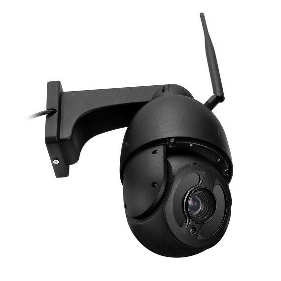 PTZ 4G overvåkningskamera  utendørs modell sett undenifra . 4G kamera for utendørs bruk