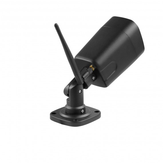 CamHi overvåkingskamera svart med WiFi antenne peker opp mot høyere