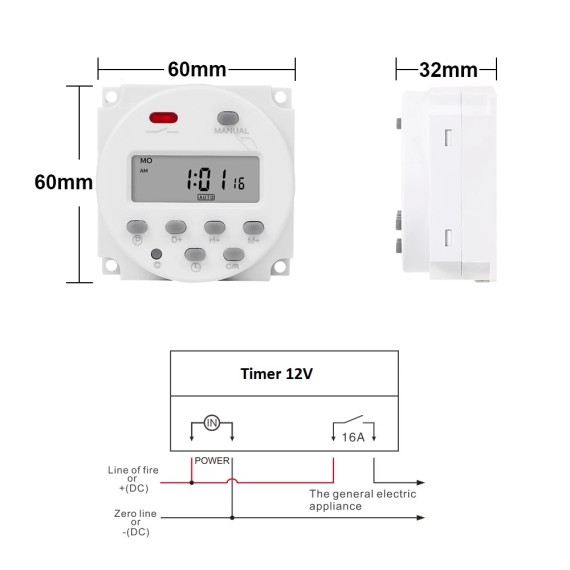 12V timer for strømsparing på CamHi overvåkningskameraer | Kamera og sikkerhet