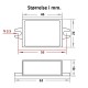 Spenningsregulator for Overvåkningskamera 12V. Mål i mm.