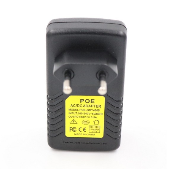 POE stømforsyning for overvåkingskameraer med og uten WiFi. 48V