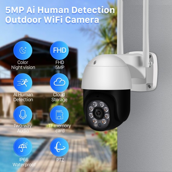 4G overvåkningskamera  utendørs modell 4G kamera for utendørs bruk. AI og menneskegjenkjenning