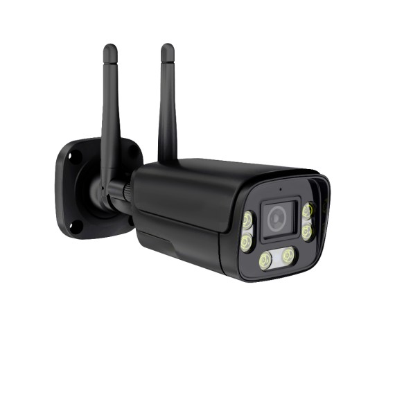 WiFi utendørs overvåkningskamera svart med UltraHD oppløsning, CamHi modell