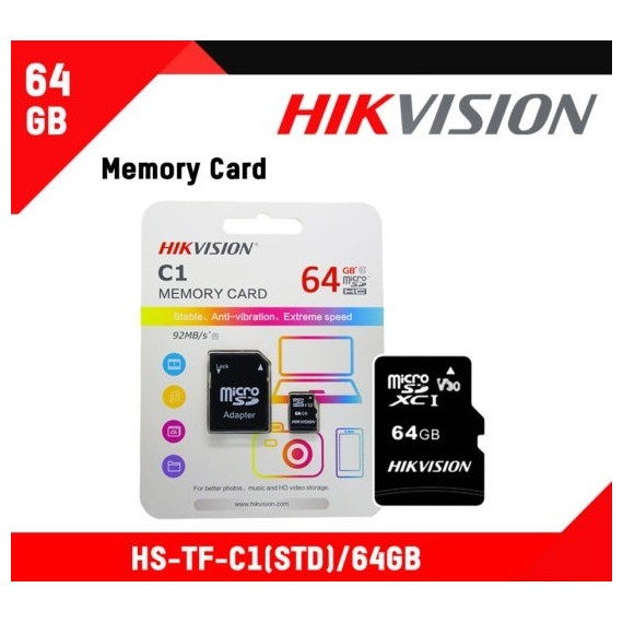 HikVision profesjonelt minnekort 64Gb. for utendørs kameraovervåkning