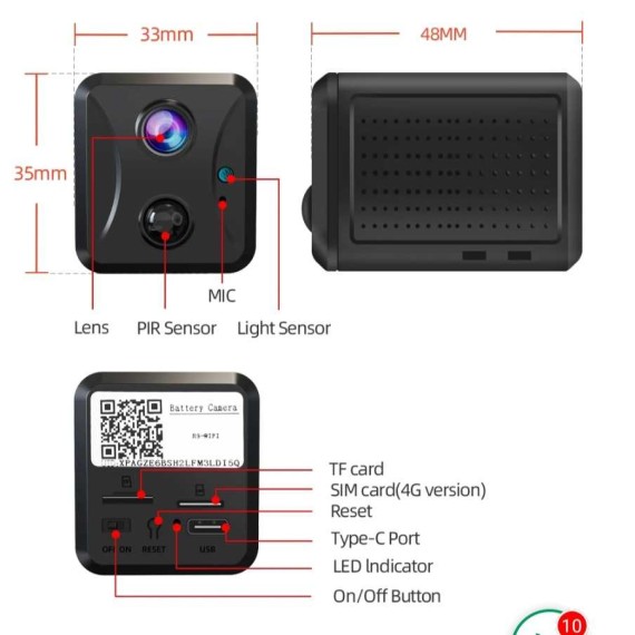 SpyCam / Spionkamera  mini størrelse
