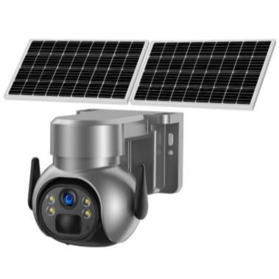 Utendørs overvåkingskamera 4G med 2 solcelle panel. Totalt 15W